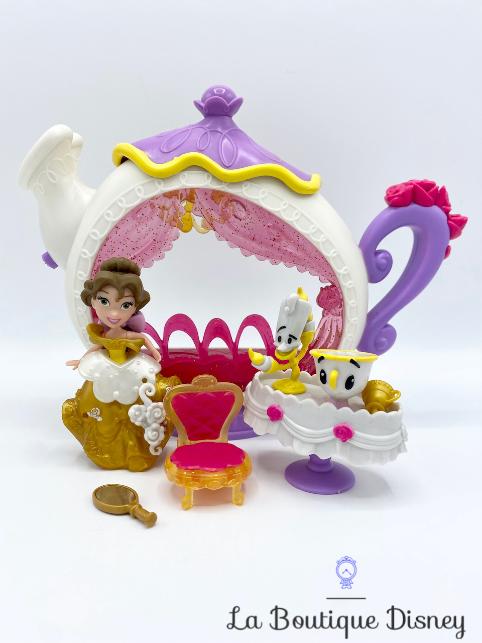 Figurine Little Kingdom Le Salon de Thé Enchanté de Belle La belle et la bête Disney Princess Hasbro polly clip
