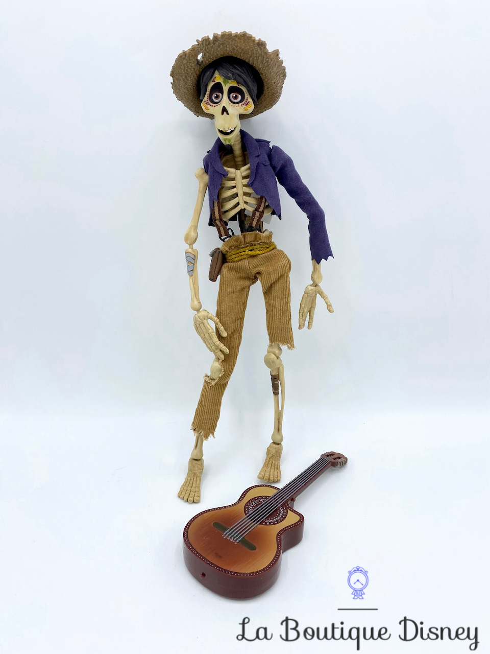 Figurine chantante Hector Coco Disney Store poupée articulée guitare 28 cm