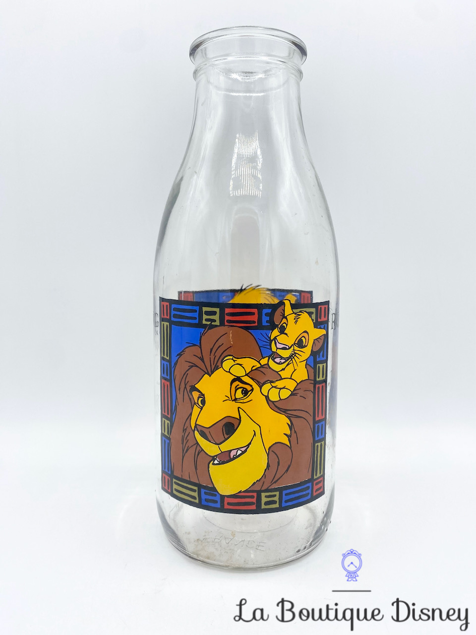 Carafe Le roi lion Disney vintage bouteille verre The Lion King Mufasa Simba