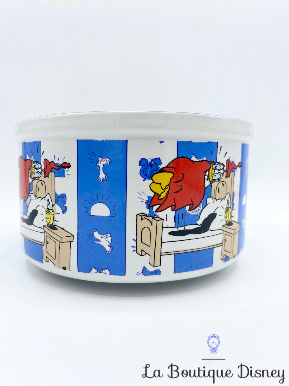 bol-donald-réveil-disney-vintage-tasse-mug-bleu-rayures-lit-1