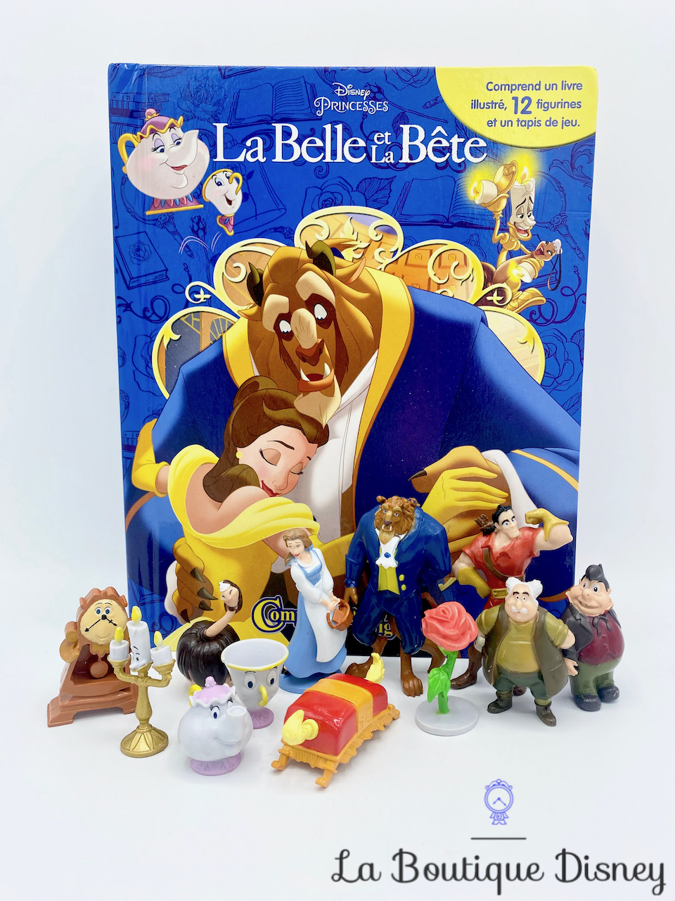 Livre La belle et la bête Comptines et Figurines Disney Princess Phidal