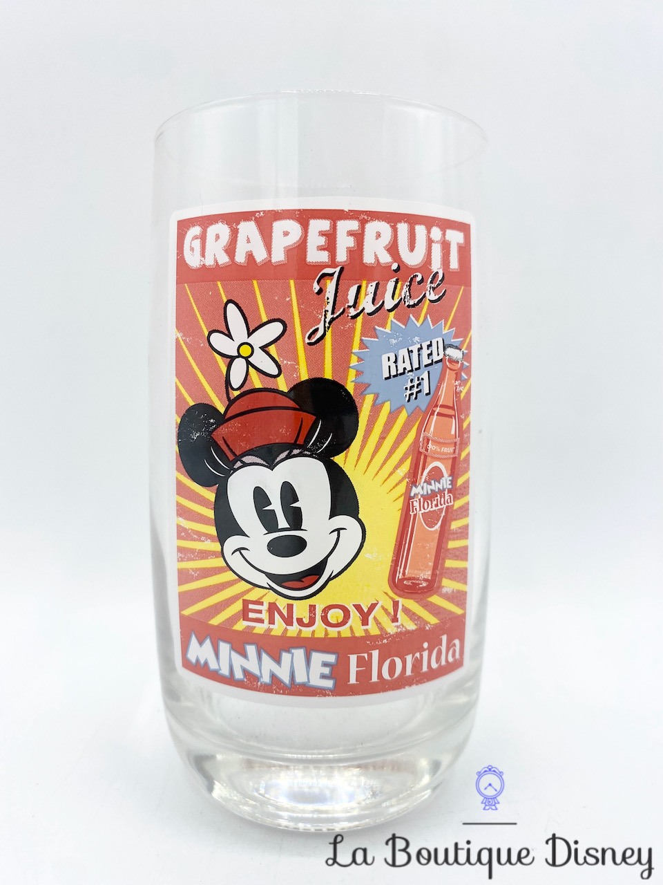 Verre Minnie Mouse Grapefruit Juice Florida Disneyland Paris Disney