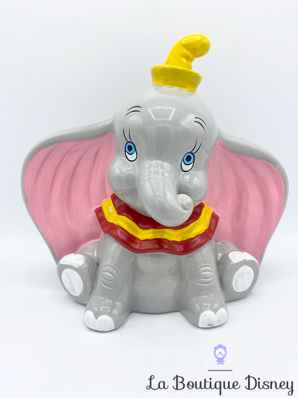 Tirelire céramique Dumbo Disney Store vintage éléphant gris 25 cm