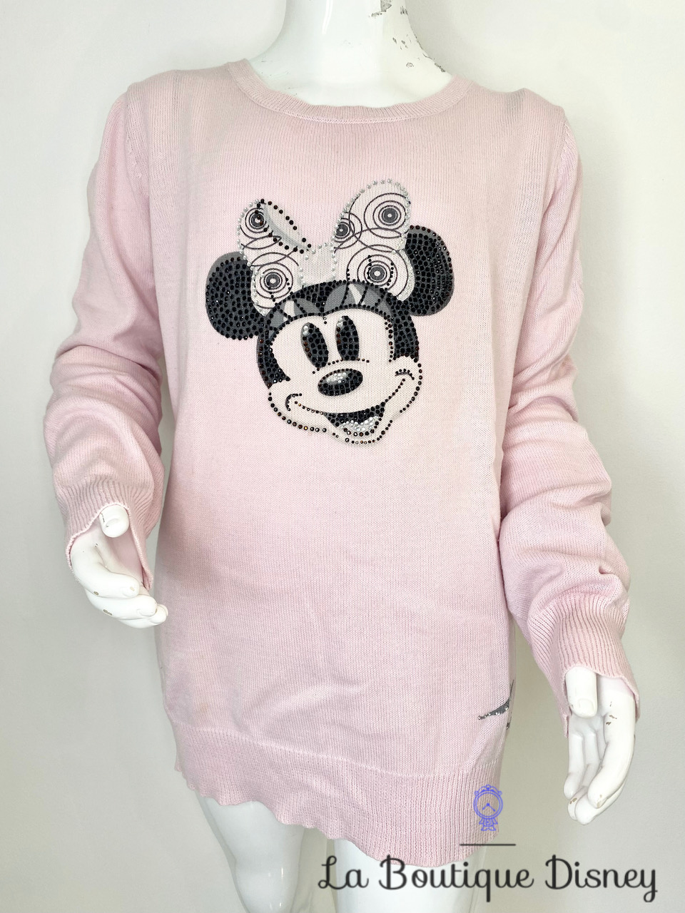Pull Minnie Mouse Disneyland Paris Disney taille 12 ans rose strass