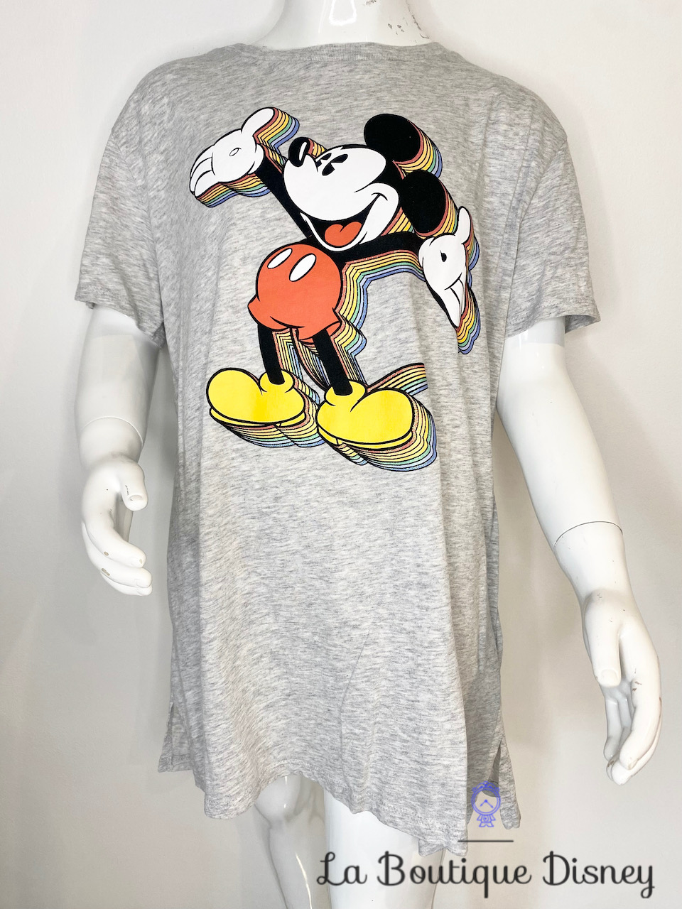 Tee shirt Mickey Mouse Disney LOGG H&M taille S gris paillettes multicolore