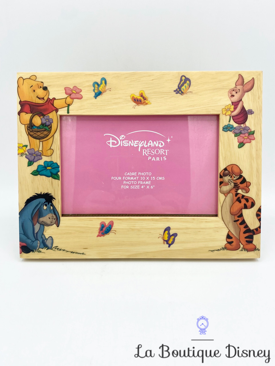 Cadre photo Winnie l\'ourson Bourriquet Tigrou Porcinet Disneyland Paris Disney bois