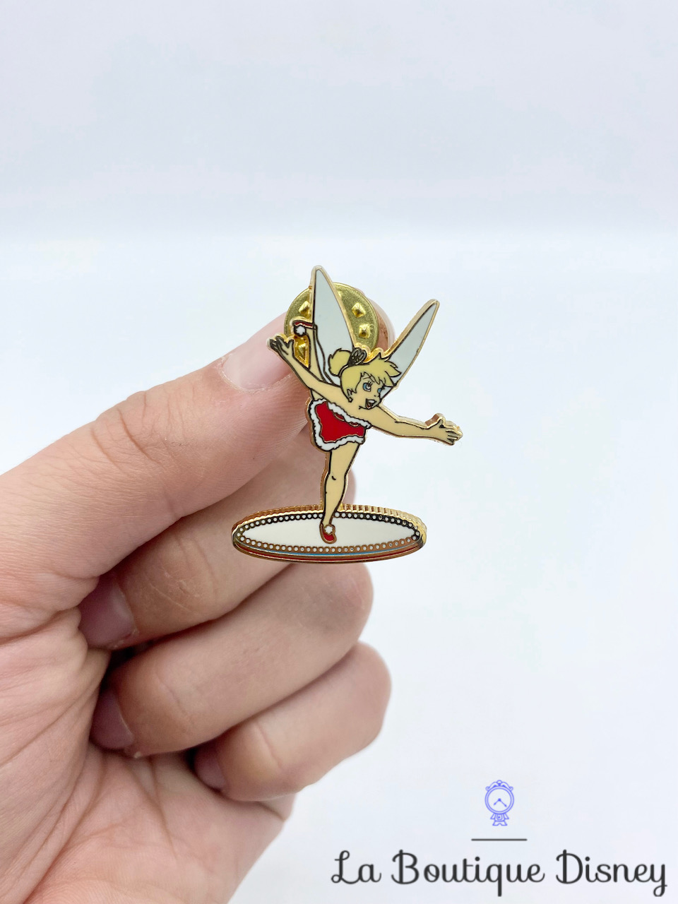 Pin-Santa-Tinker-Bell-on-Ice-Cast-Trade-Only-Disneyland-Paris-Cast-Lanyard-Series-2-Fée-Clochette-glace-patinoire-2005-44492-