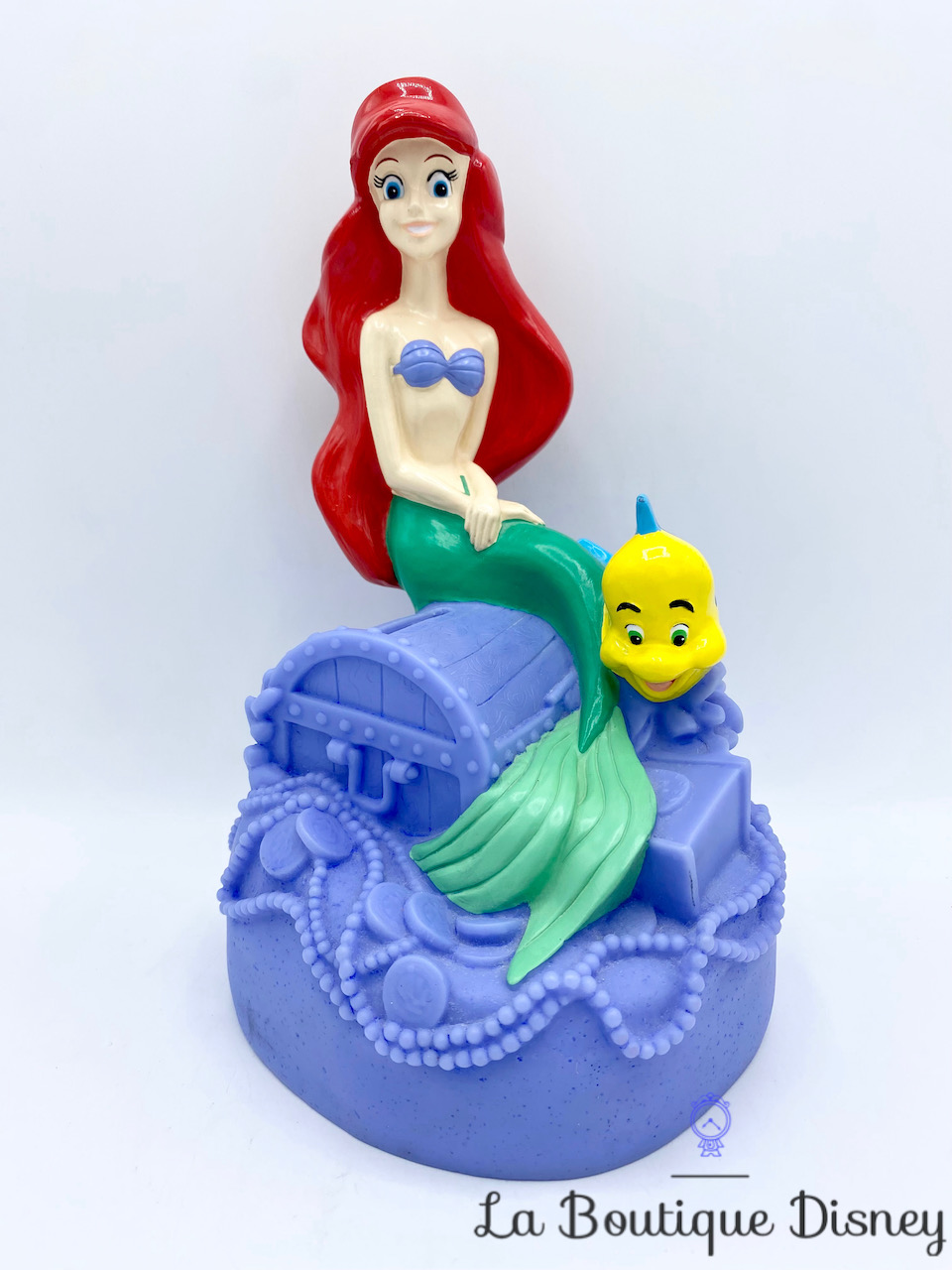 Tirelire Ariel La petite sirène Disney Applause Polochon coffre violet plastique 23 cm