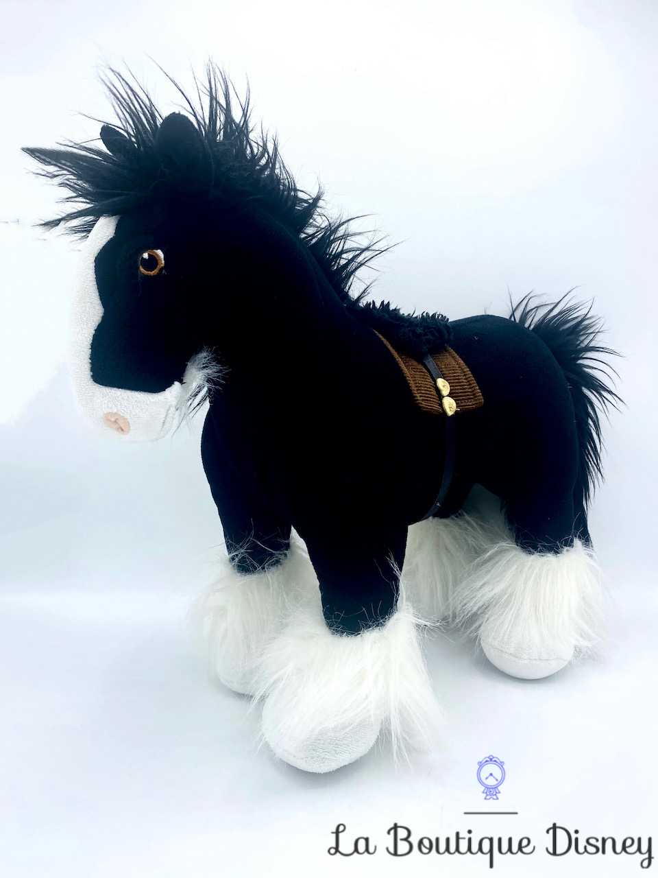Peluche Angus cheval Rebelle Disney Store noir 37 cm