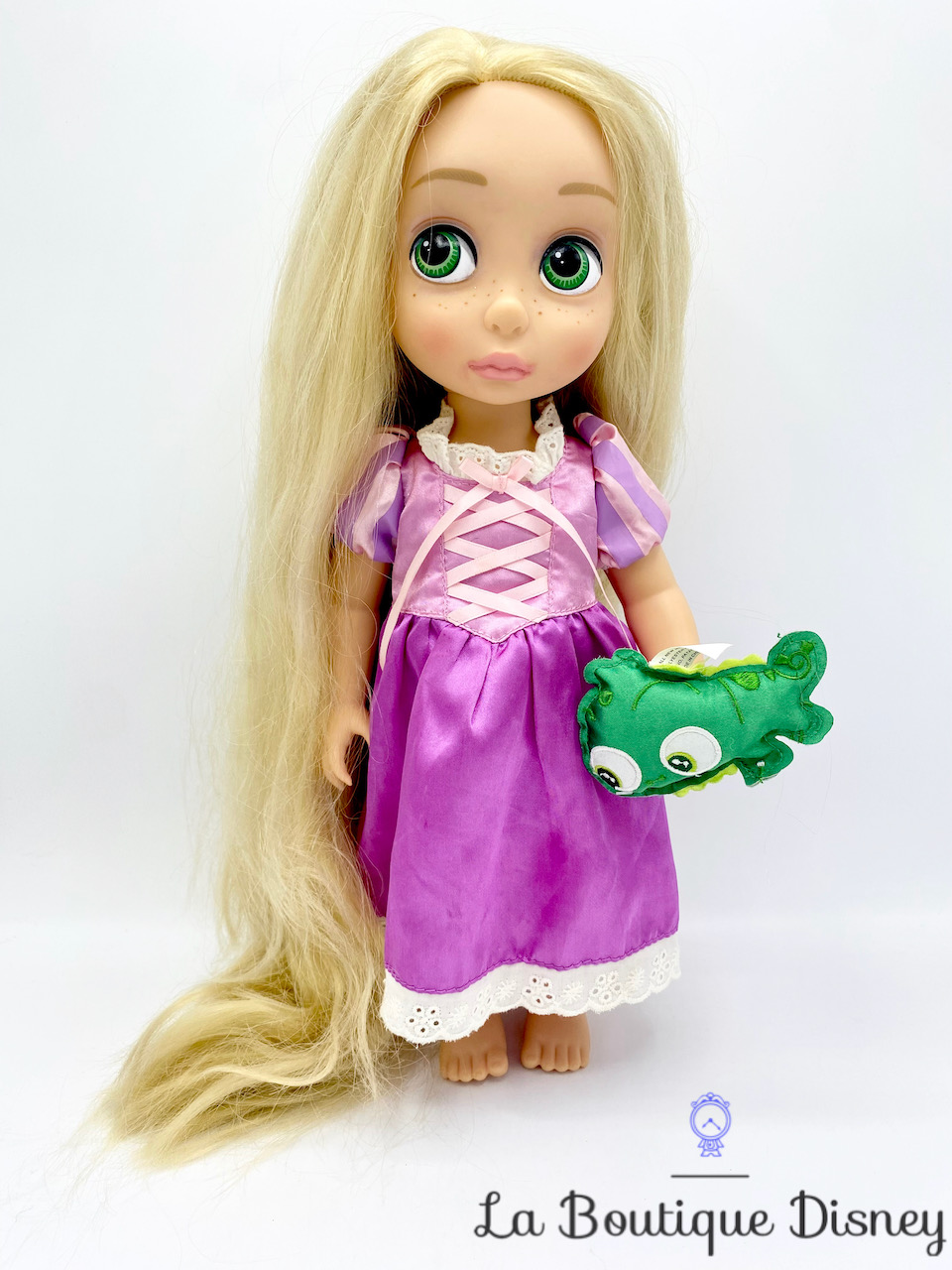 Poupée Raiponce Animators Collection V1 Disney Store 2012 Pascal princesse  robe violette 40 cm