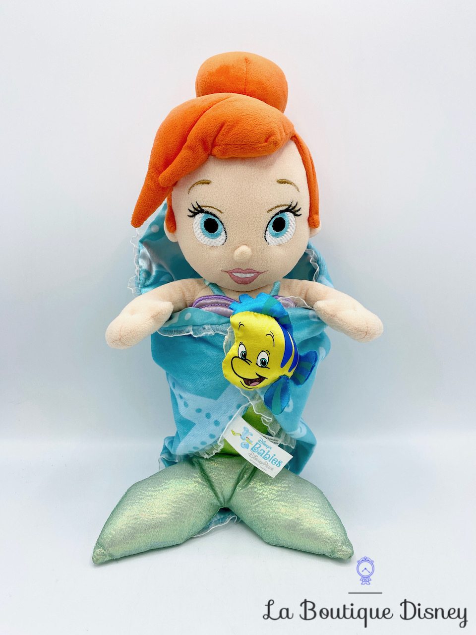 Peluche Ariel La petite sirène Disney Babies Disney Parks princesse couffin couverture bleu