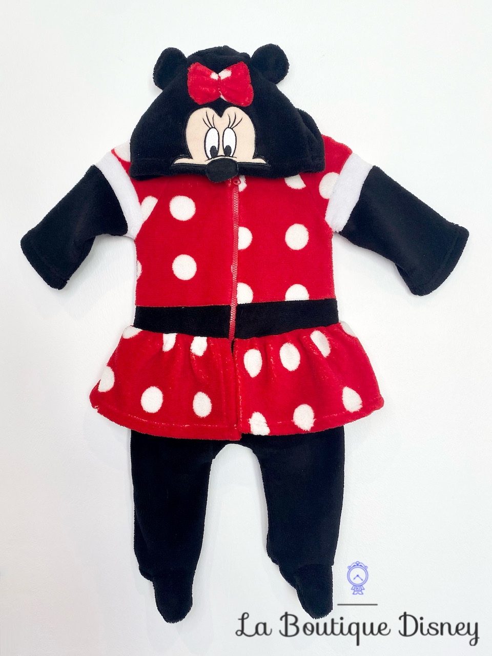Combinaison Déguisement Minnie Mouse Disney Baby taille 3 mois noir rouge polaire