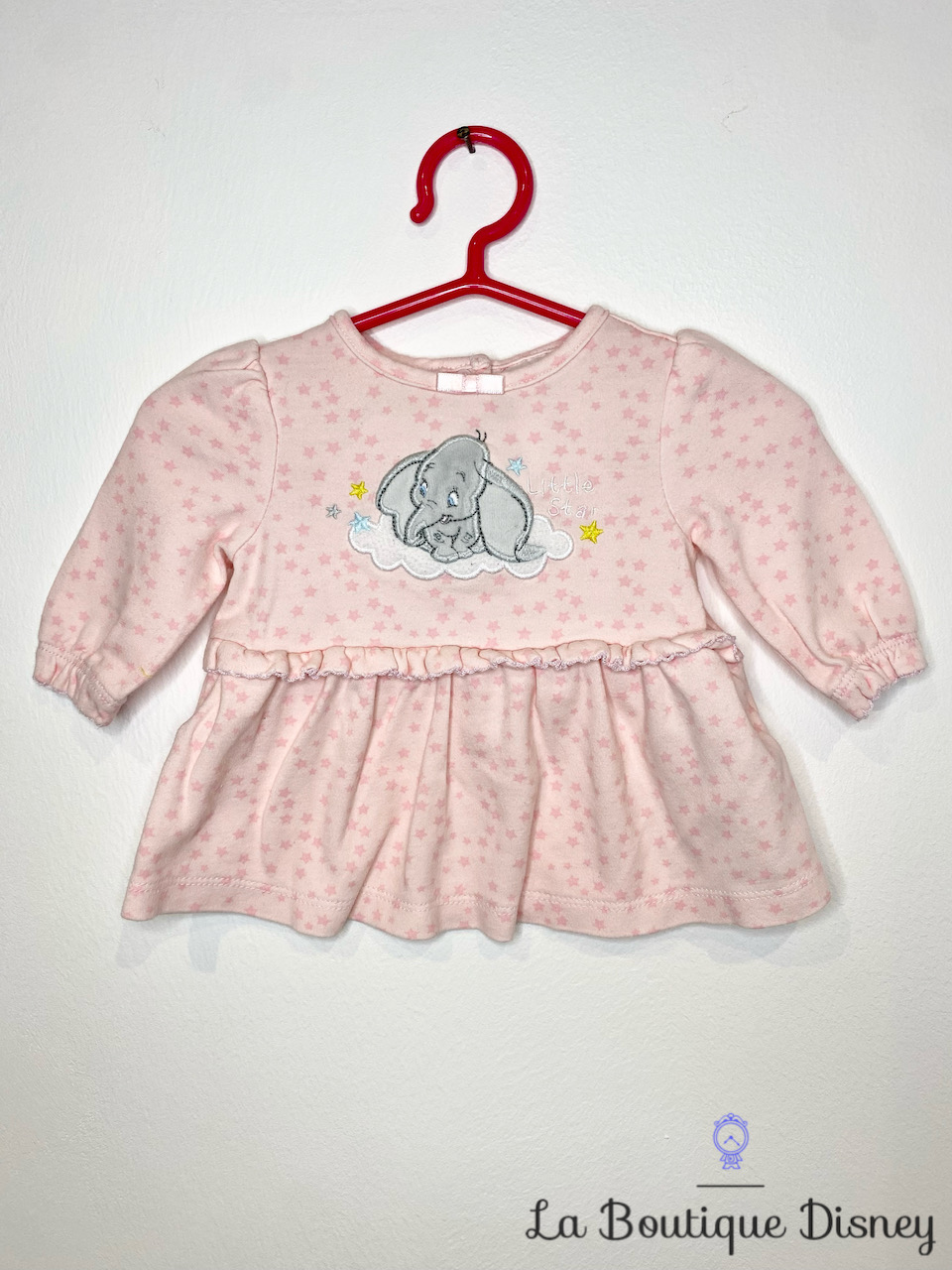 Robe Dumbo Disney Baby by Disney Store taille 0-3 mois rose étoiles Little star