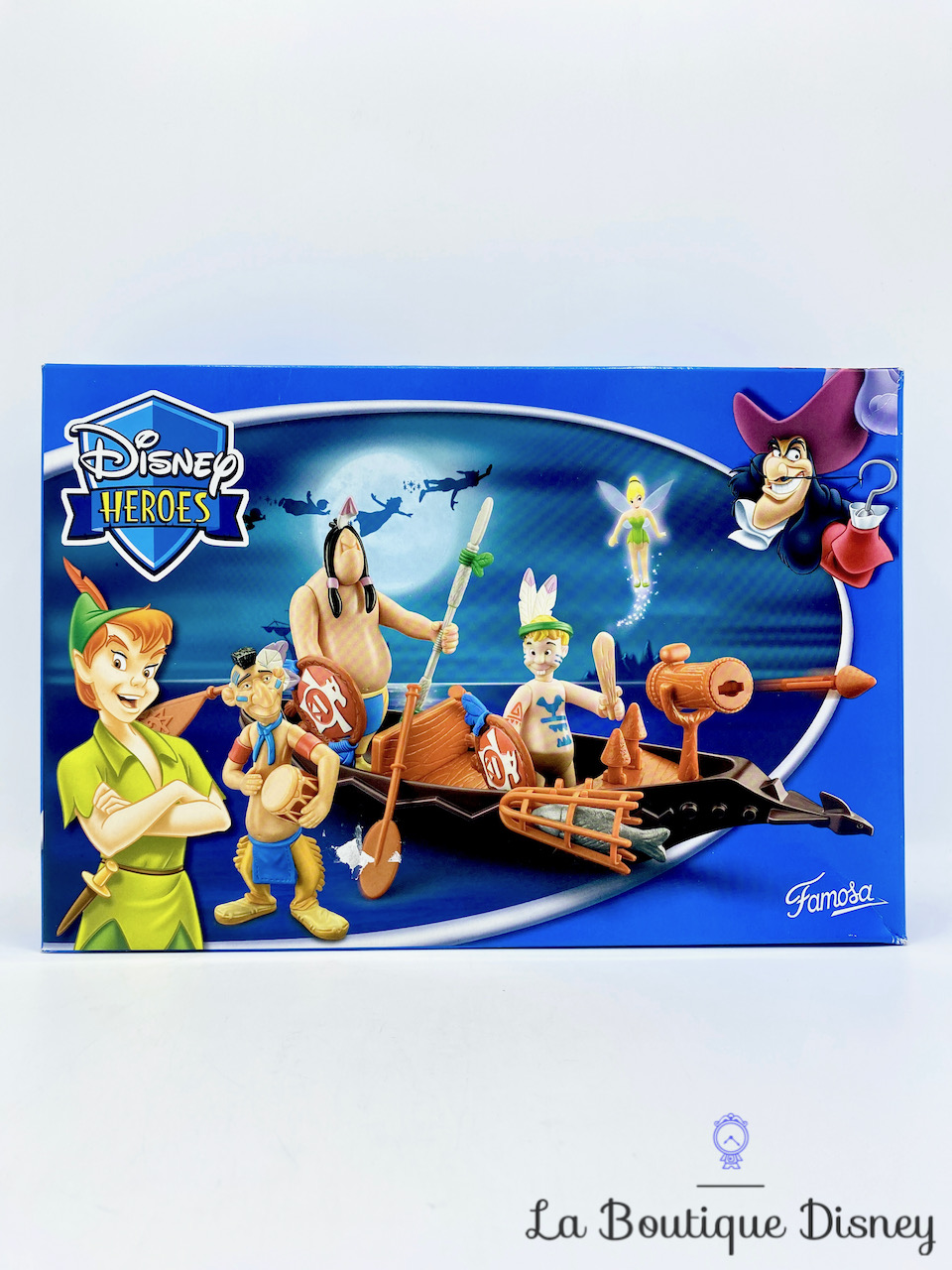 Figurines Bon Zigue Indiens Enfants Perdus Disney Heroes Famosa Peter Pan bateau pirogue