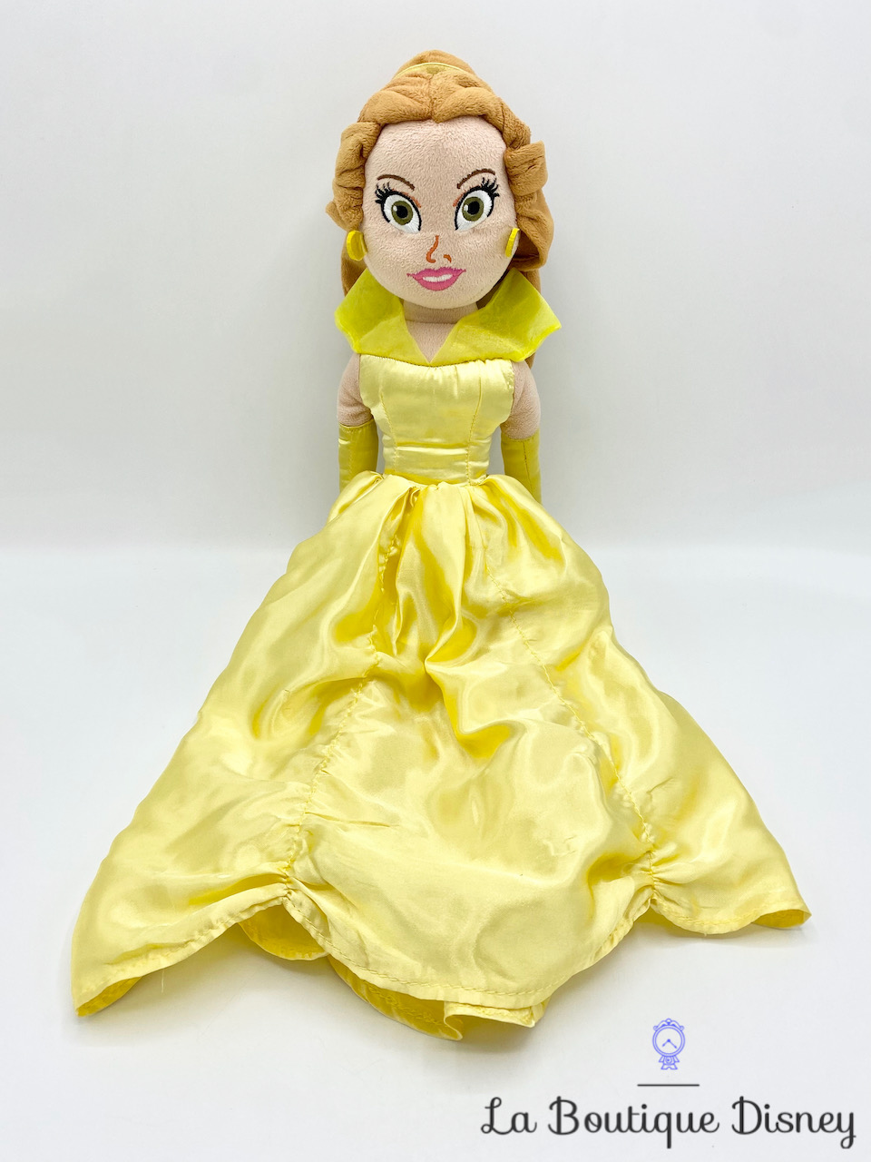 Peluche Minnie DISNEY robe jaune déguisée en princesse Belle fête f
