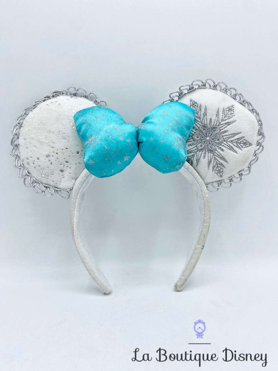 Serre tête Oreilles Minnie Mouse La reine des neiges Disneyland Paris Disney Ears blanc bleu flocon