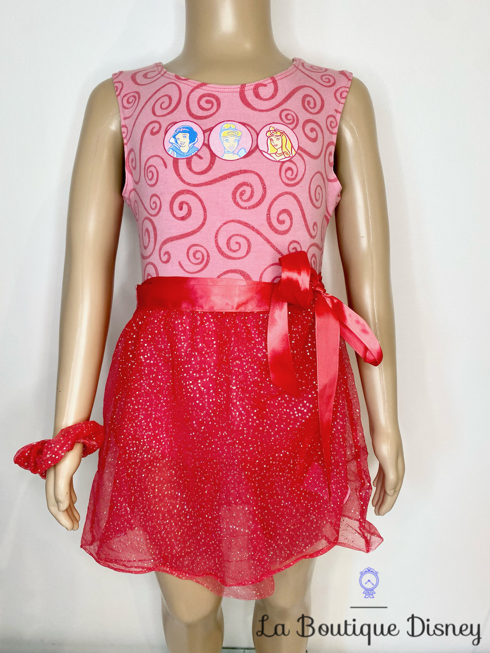 Ensemble Été Princesses Disney Store taille 4-6 ans Blanche Neige Cendrillon Aurore body jupe rose