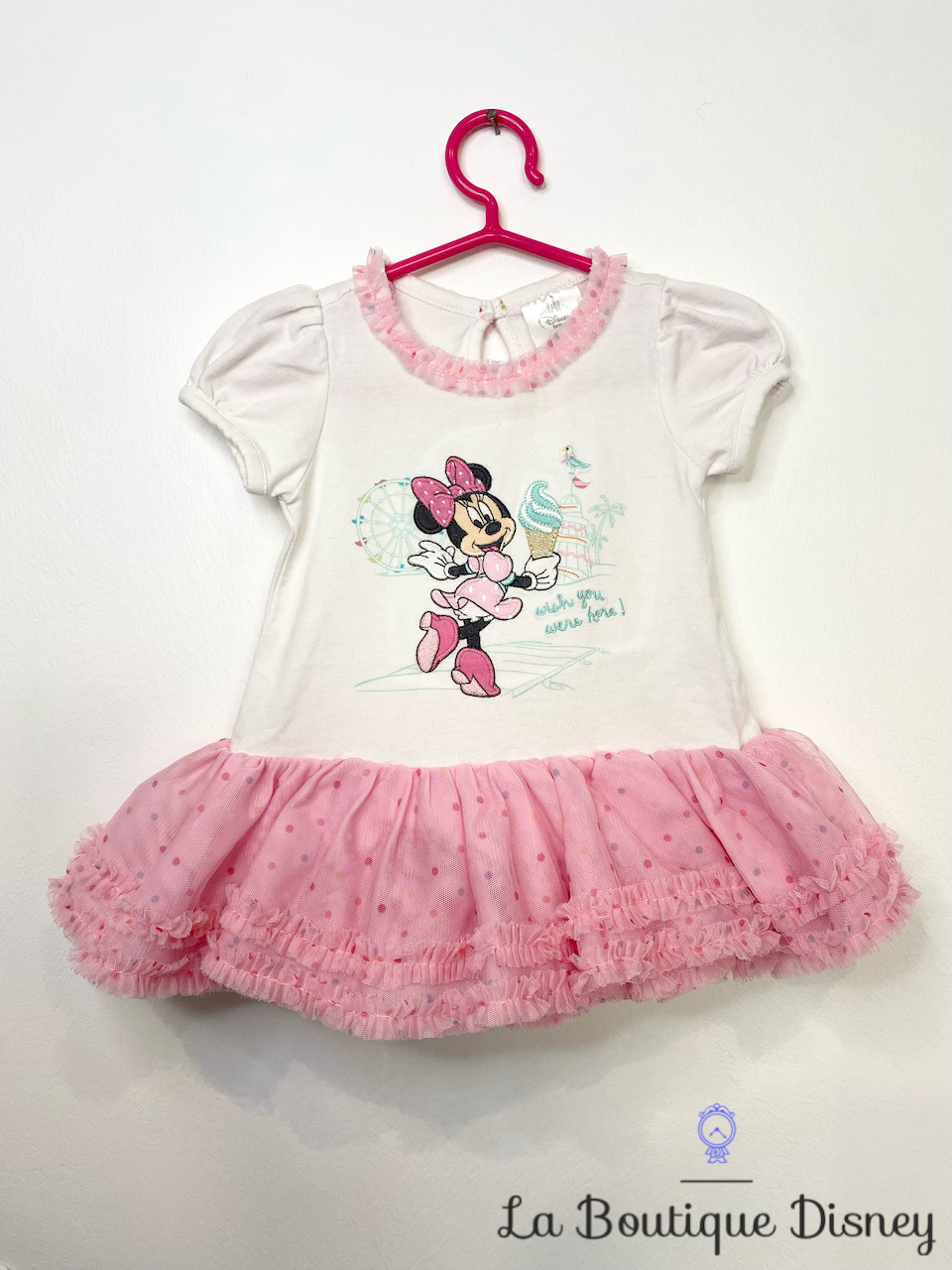 Robe Minnie Mouse Disney Baby by Disney Store taille 6-9 mois tutu rose glace Wish you were here