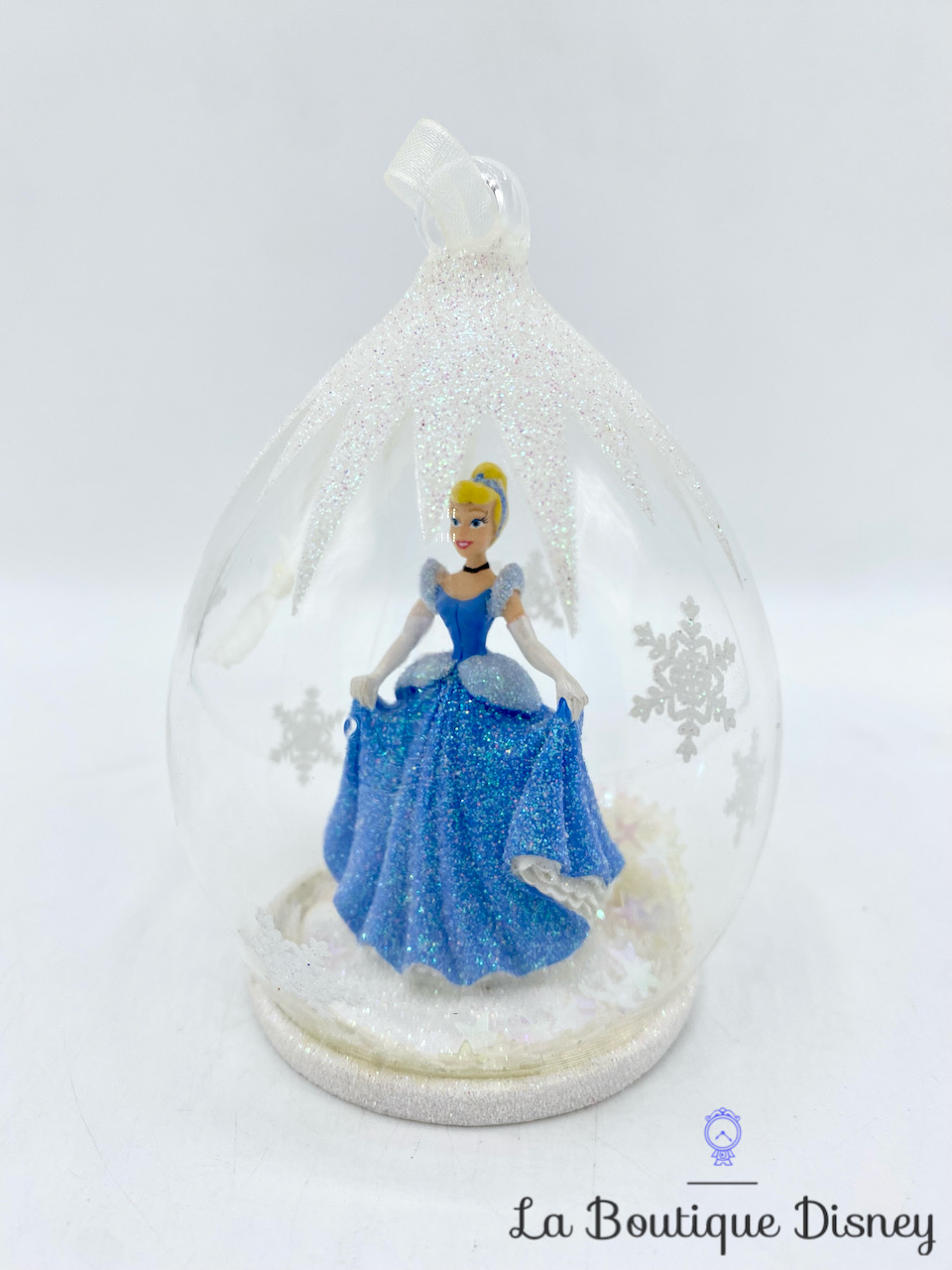 Boule Noël Cendrillon neige Disney princesse ornement suspension verre