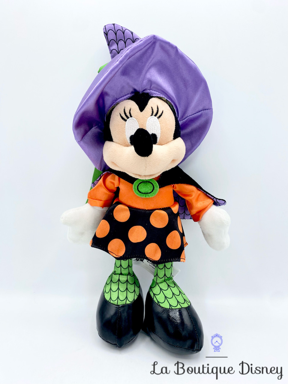 Peluche Minnie Mouse Sorcière Halloween Disney Parks Disneyland Paris 2016 chapeau violet 32 cm