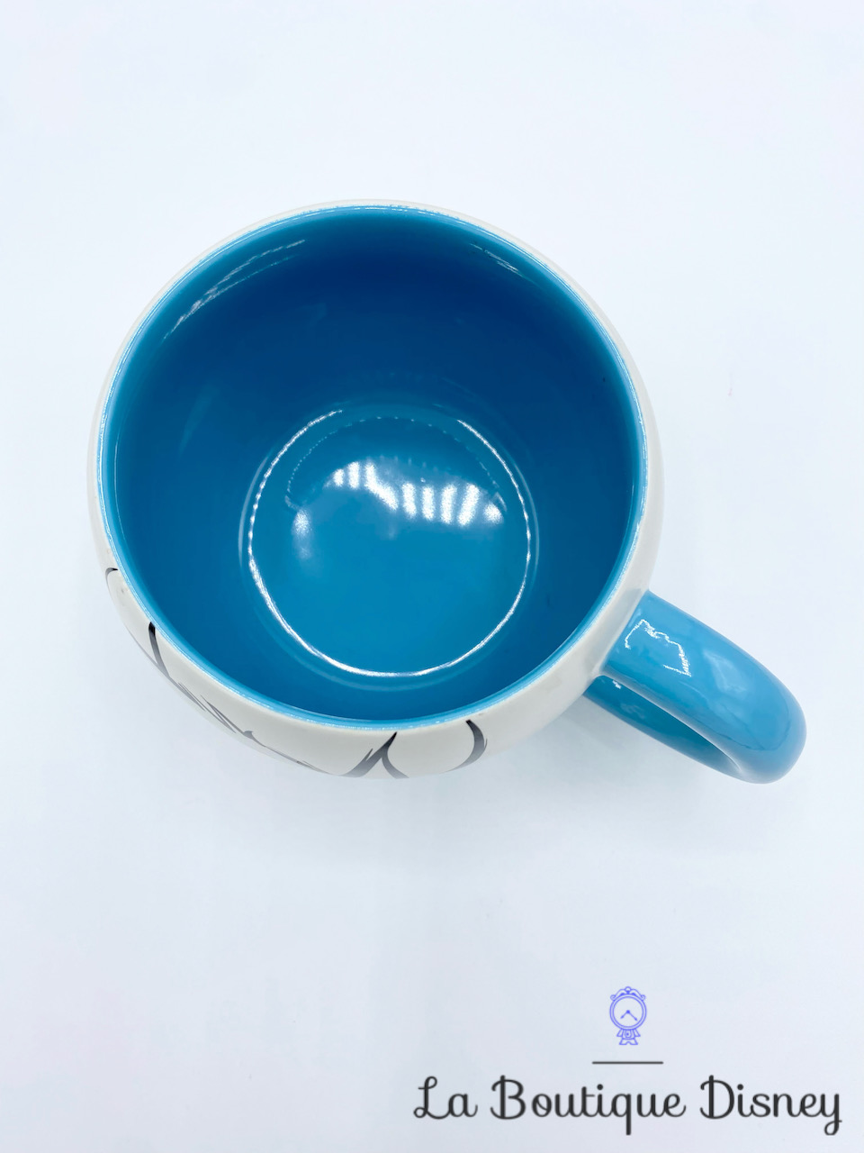Tasse Stitch Disney Store mug Lilo et Stitch bleu blanc rond peinture dessin
