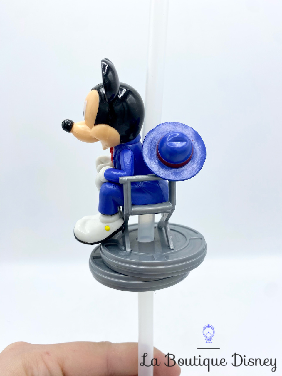 Figurine 3D Mickey Mouse en verre avec paille