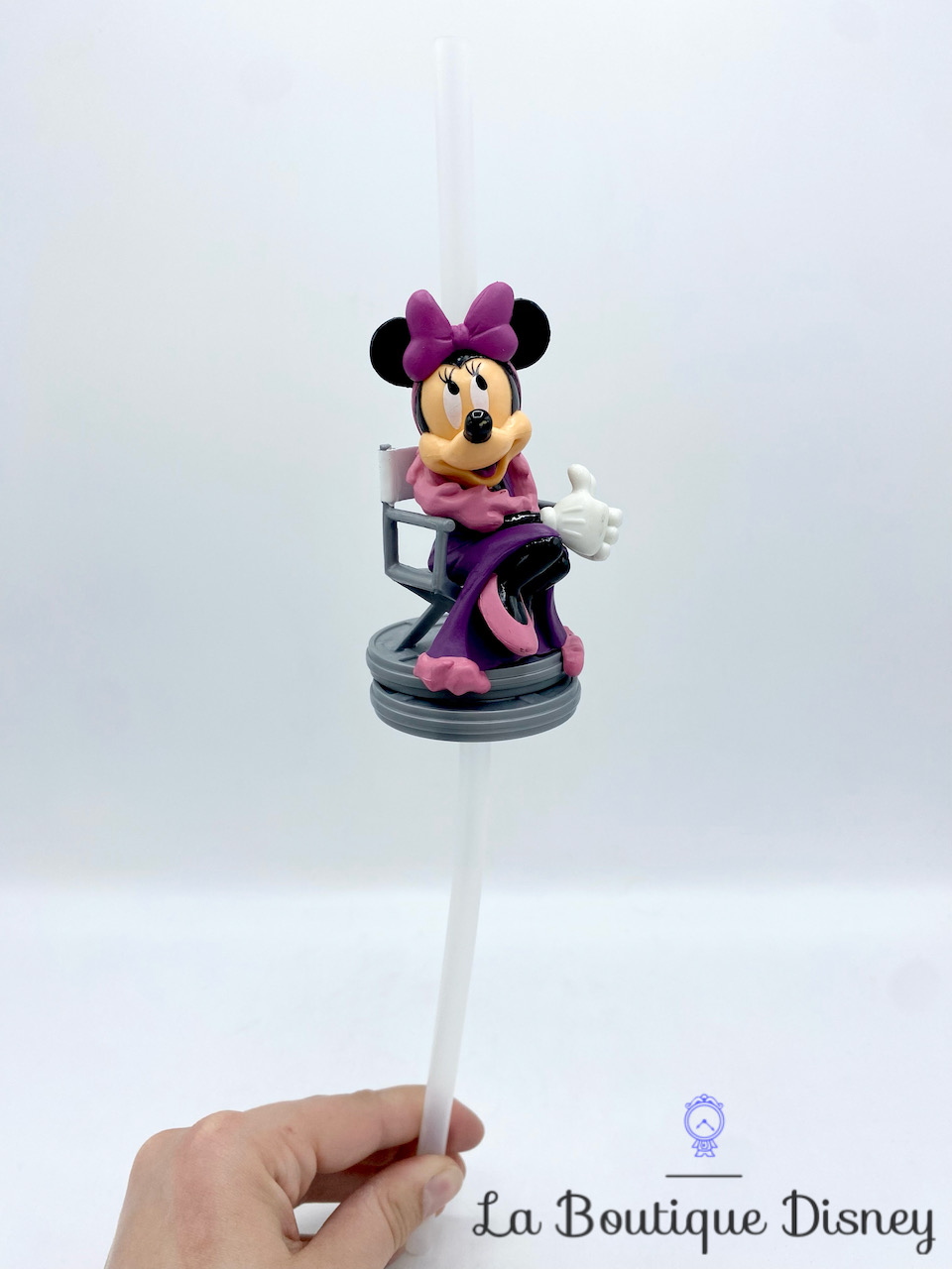 Paille Minnie Mouse Fauteuil Cinéma Disneyland Paris Disney bouchon plastique 34 cm