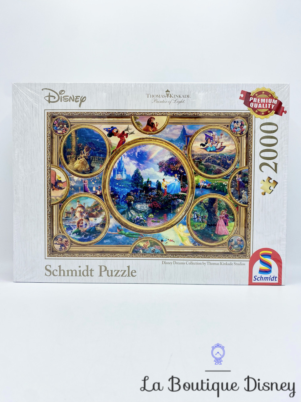 Puzzle 2000 pièces Disney Collage Disney Dreams Collection by Thomas  Kinkade Schmidt N°59607 cadre