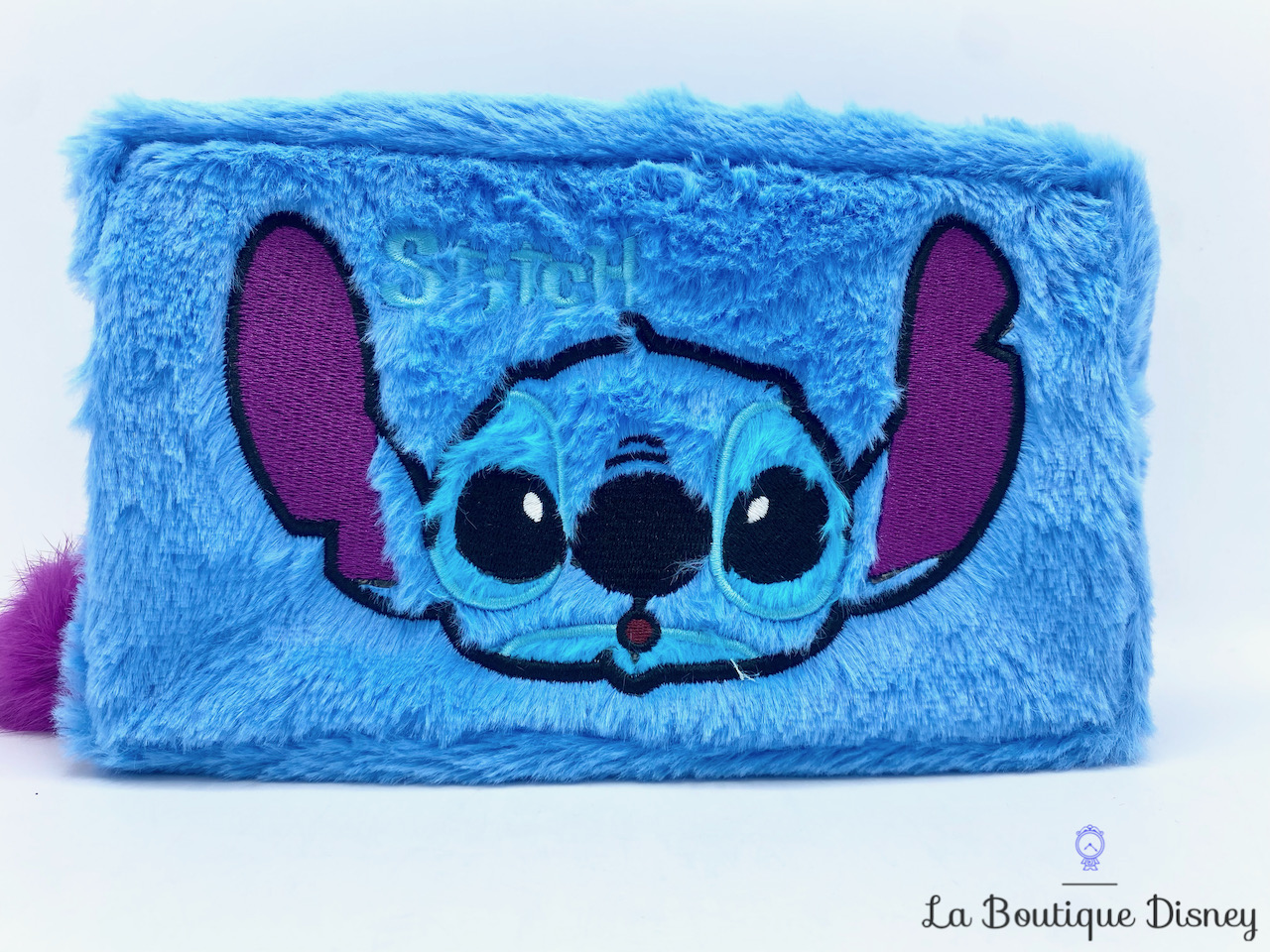 Pochette Stitch Disney F&F Stores fourrure bleu trousse maquillage