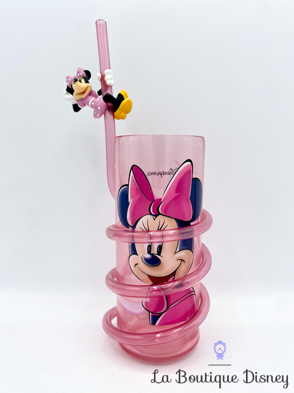 Verre Paille Minnie Mouse Portrait Disneyland Paris Disney plastique rose