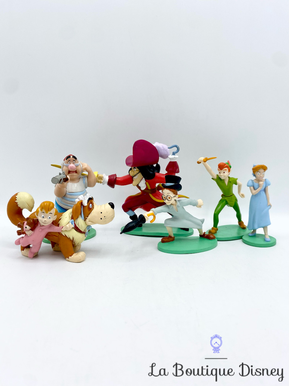 Figurines Set Peter Pan Playset Disney Store 2007 Crochet Mouche Nana Wendy Michel Jean