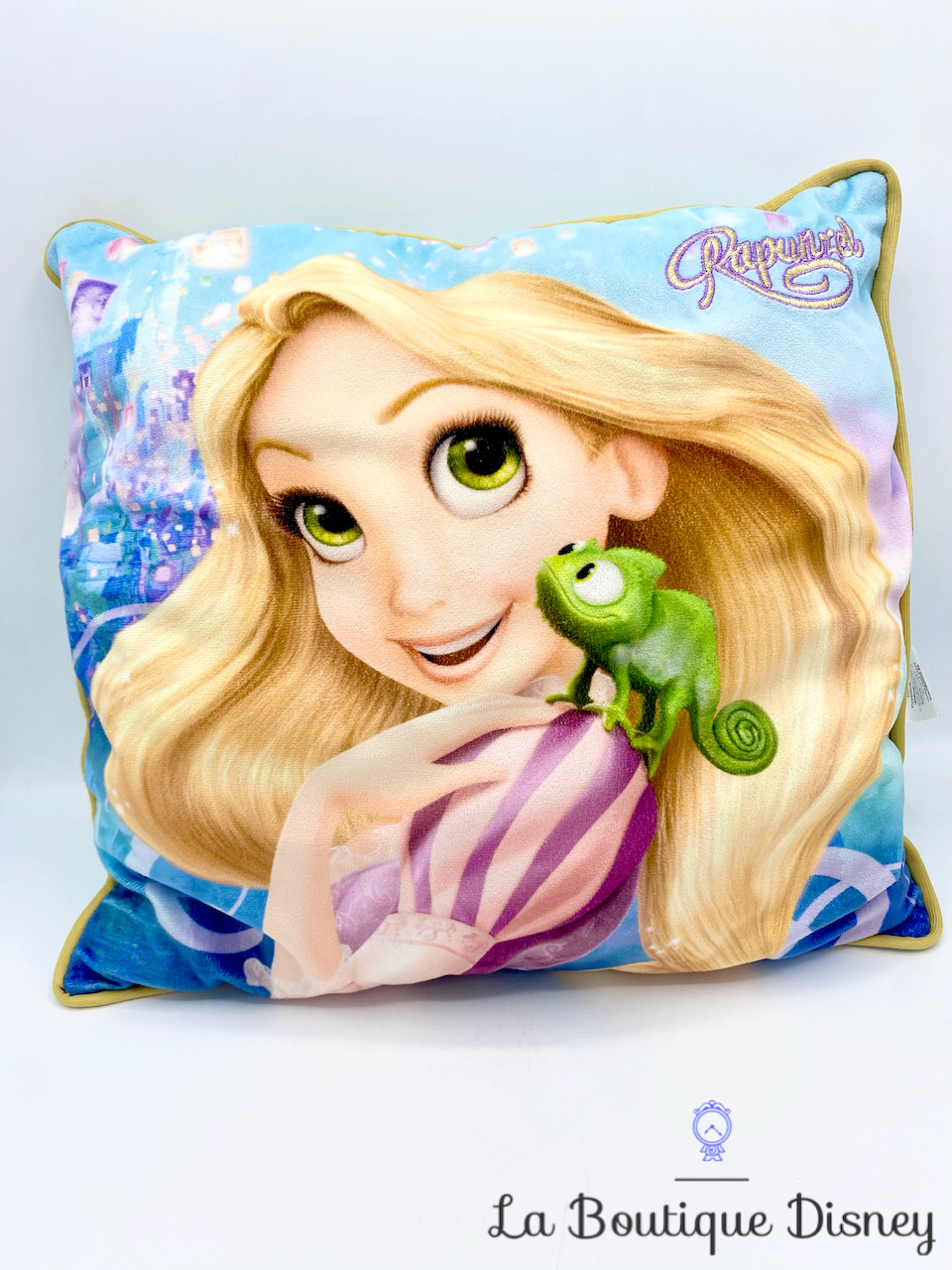 Coussin Raiponce Pascal Disney Store Rapunzel velours oreiller