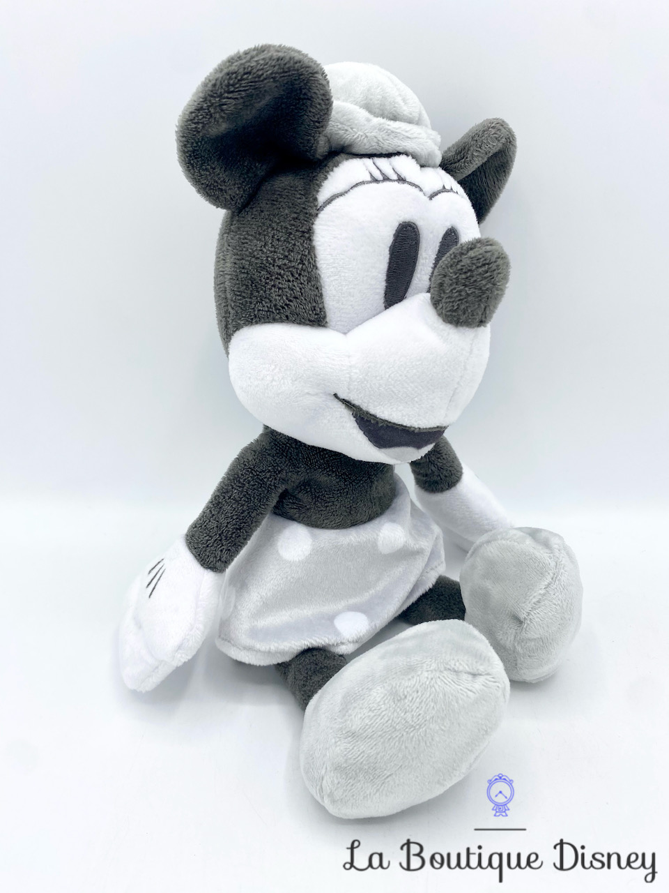 Peluche Minnie Mouse noir blanc grelot Disney Baby jouet éveil sensoriel 29  cm