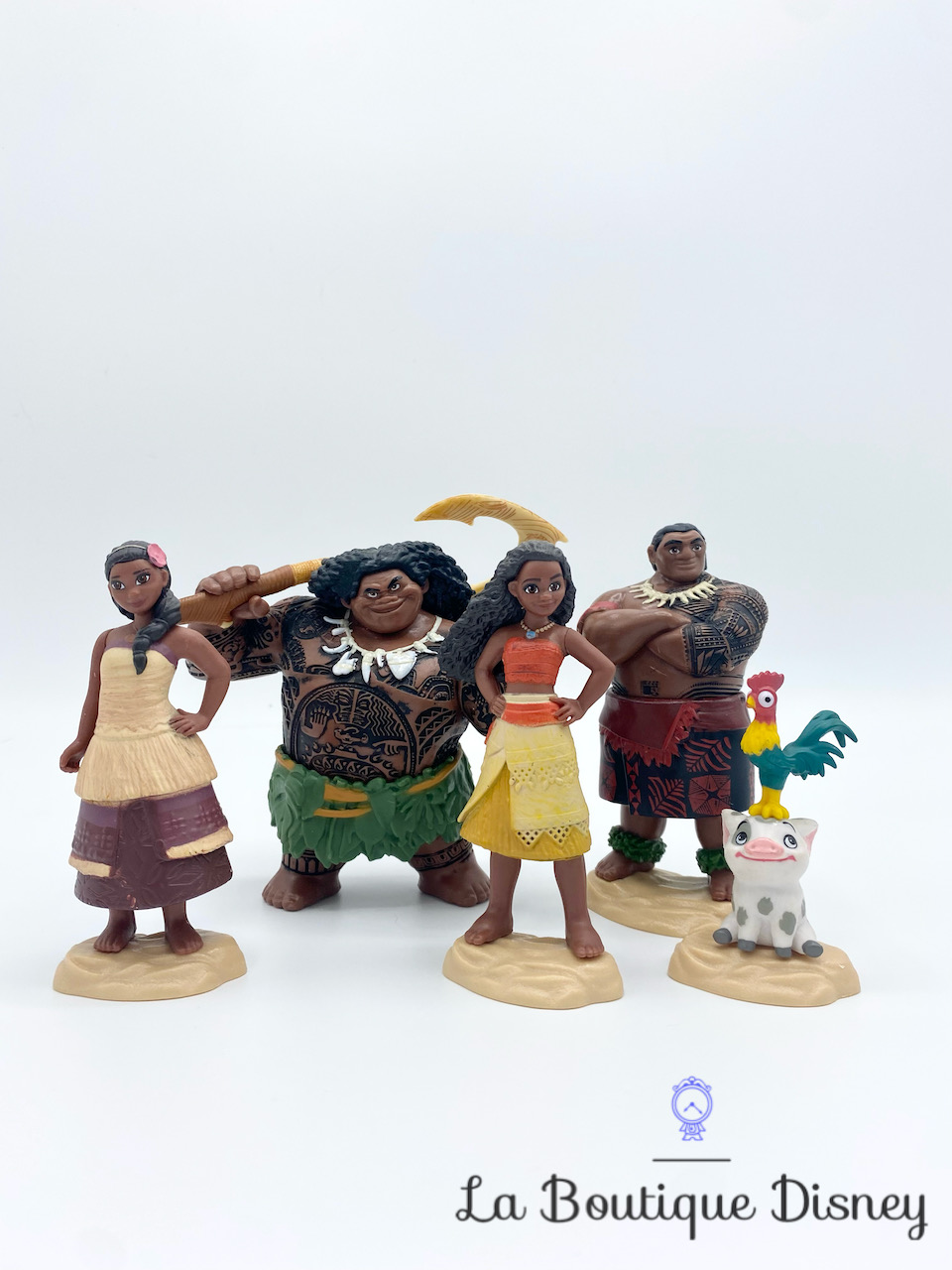 Figurines Vaiana Playset Disney Jakks Maui Hei Hei Pua Sina Chef Tui 10 cm  - Figurines/Playsets - La Boutique Disney