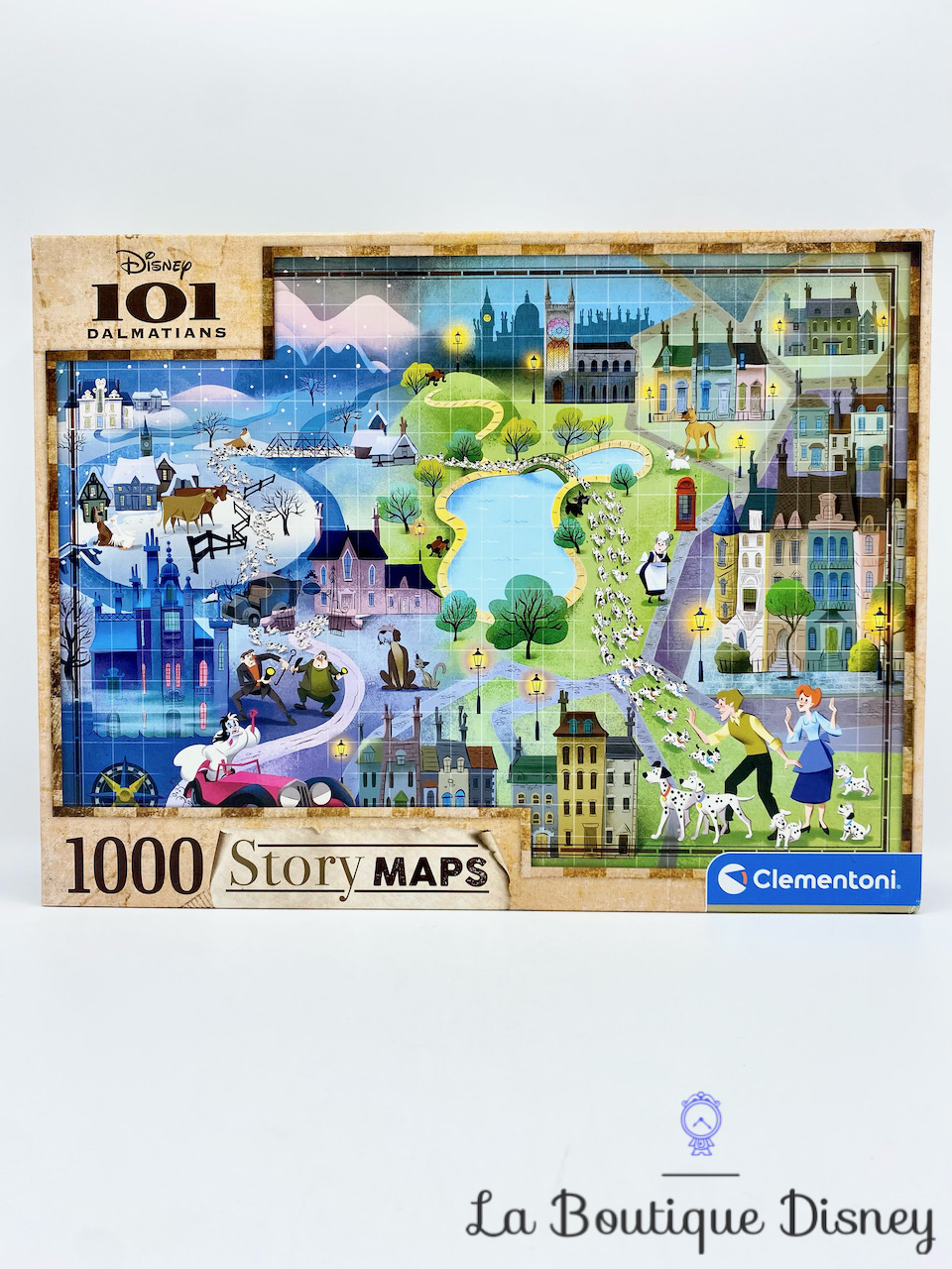 Puzzle 1000 Pièces Story Maps 101 Dalmatians Disney Clementoni N°39665 Les 101 Dalmatiens carte