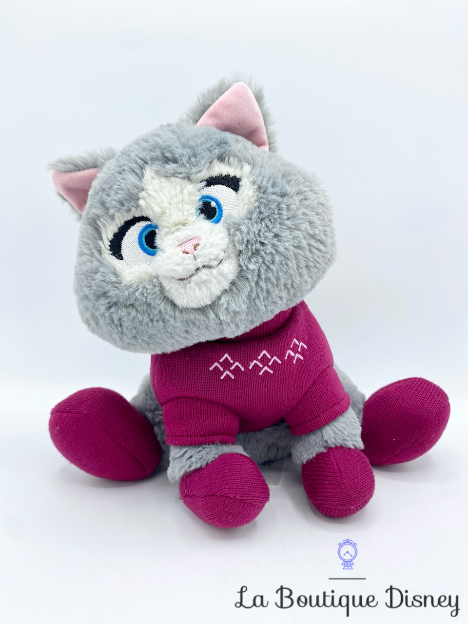 Peluche Kitten Chaton Frozen La reine des neiges Disney Store Joyeuses fêtes avec Olaf pull rose 26 cm