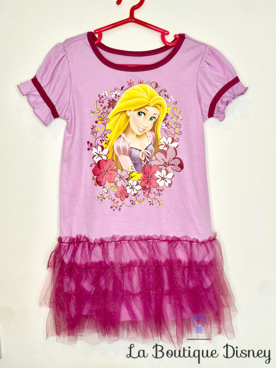 Robe Raiponce Disney Store taille 4 ans princesse rose violet fleurs tutu