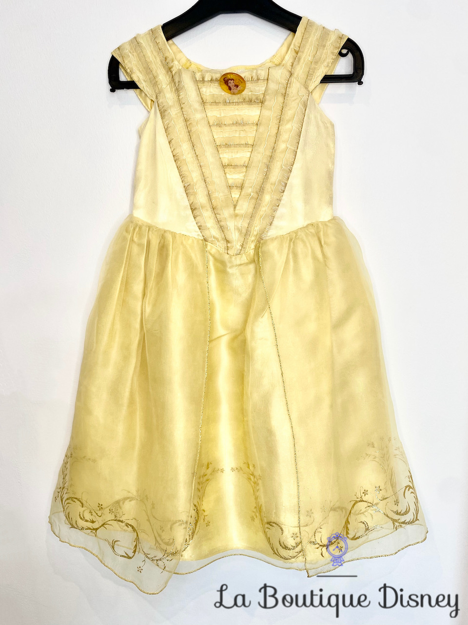 Déguisement Belle La belle et la bête Disney Store taille 4 ans robe jaune de luxe paillettes