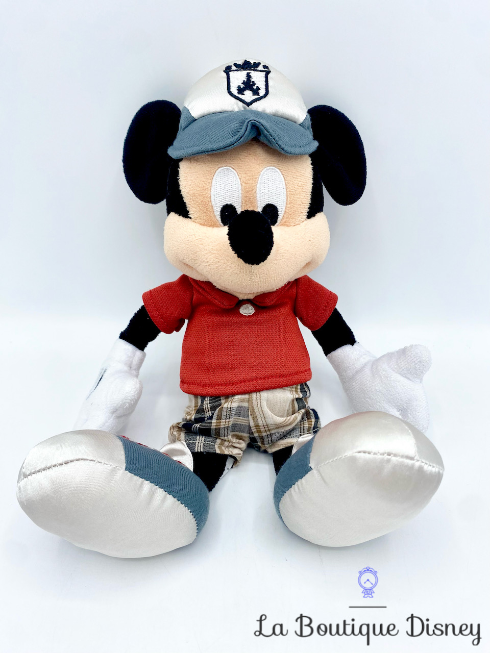 Peluche Mickey Mouse 1992 Disneyland Paris Disney casquette blason 28 cm