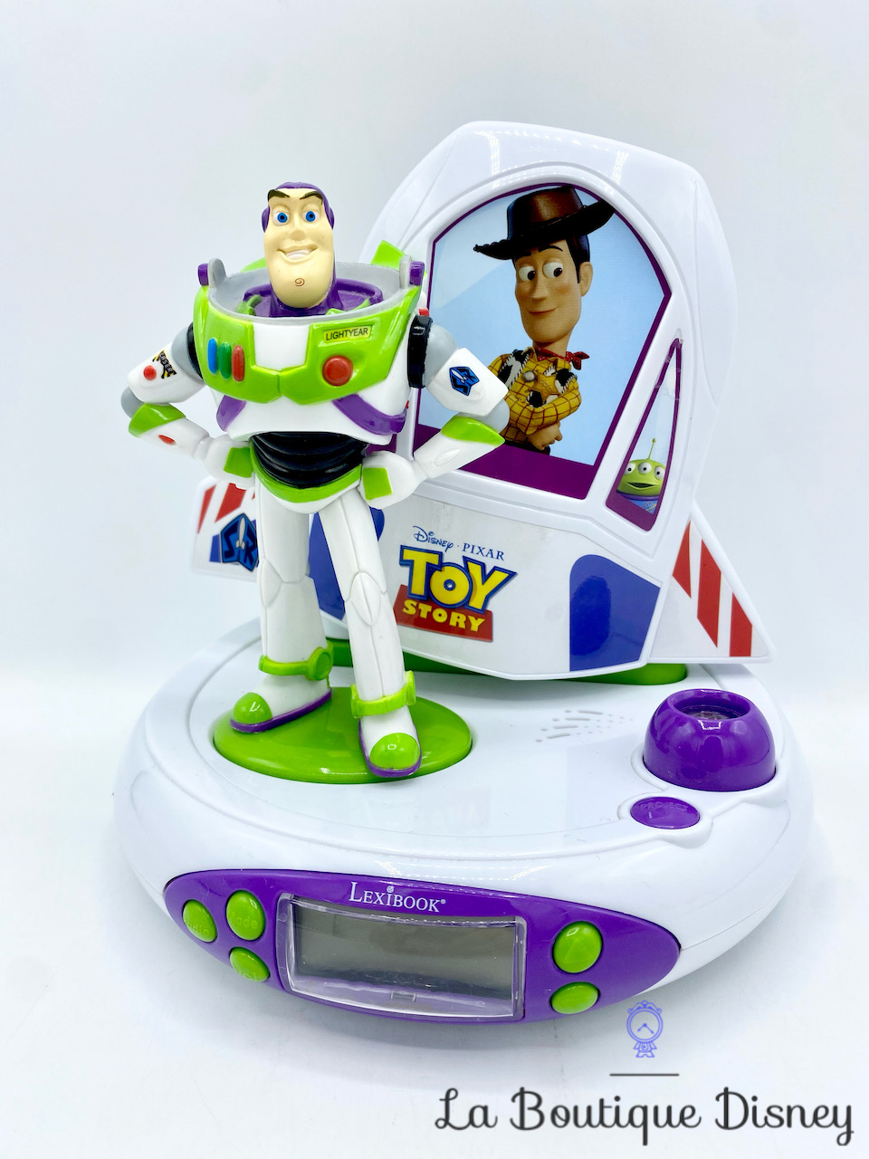 Radio Réveil Buzz l'Éclair Toy Story Lexibook Disney projecteur