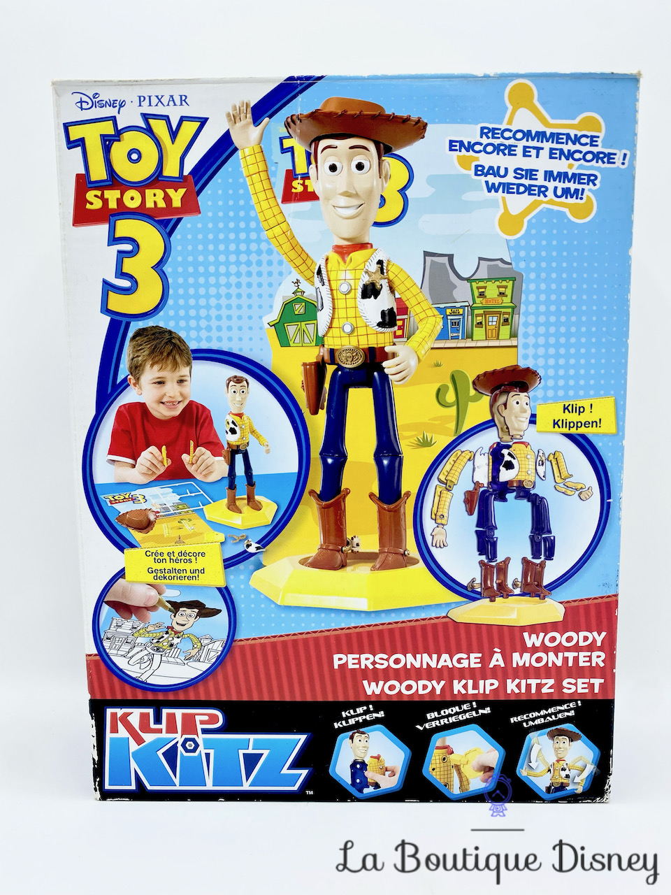 Jeu de société Woody Personnage à Monter Klip Kitz Disney Pixar Toy Story 3 Buzz l\'éclair