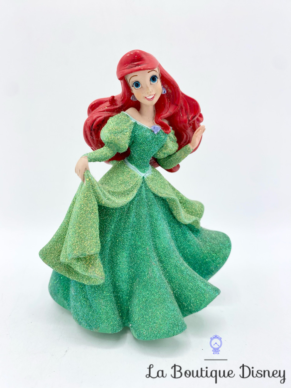 Figurine résine Ariel La petite sirène Disneyland Paris Disney princesse paillettes robe verte 12 cm