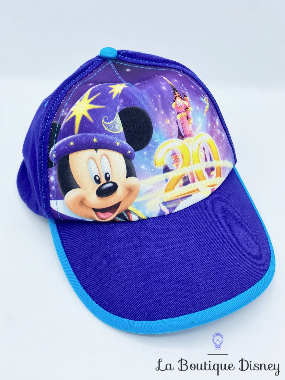 Casquette Mickey Mouse 20 ème anniversaire Disneyland Paris 20 ans Disney bleu château