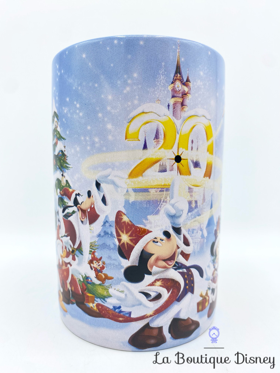 Tasse Mickey Minnie Noël 20ème anniversaire Disneyland Paris 20 ans mug Disney château neige