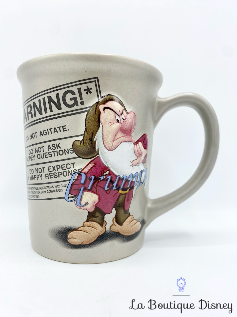 Tasse Grincheux Warning Disneyland Paris mug Disney Blanche Neige et les sept nains Grumpy relief 3D