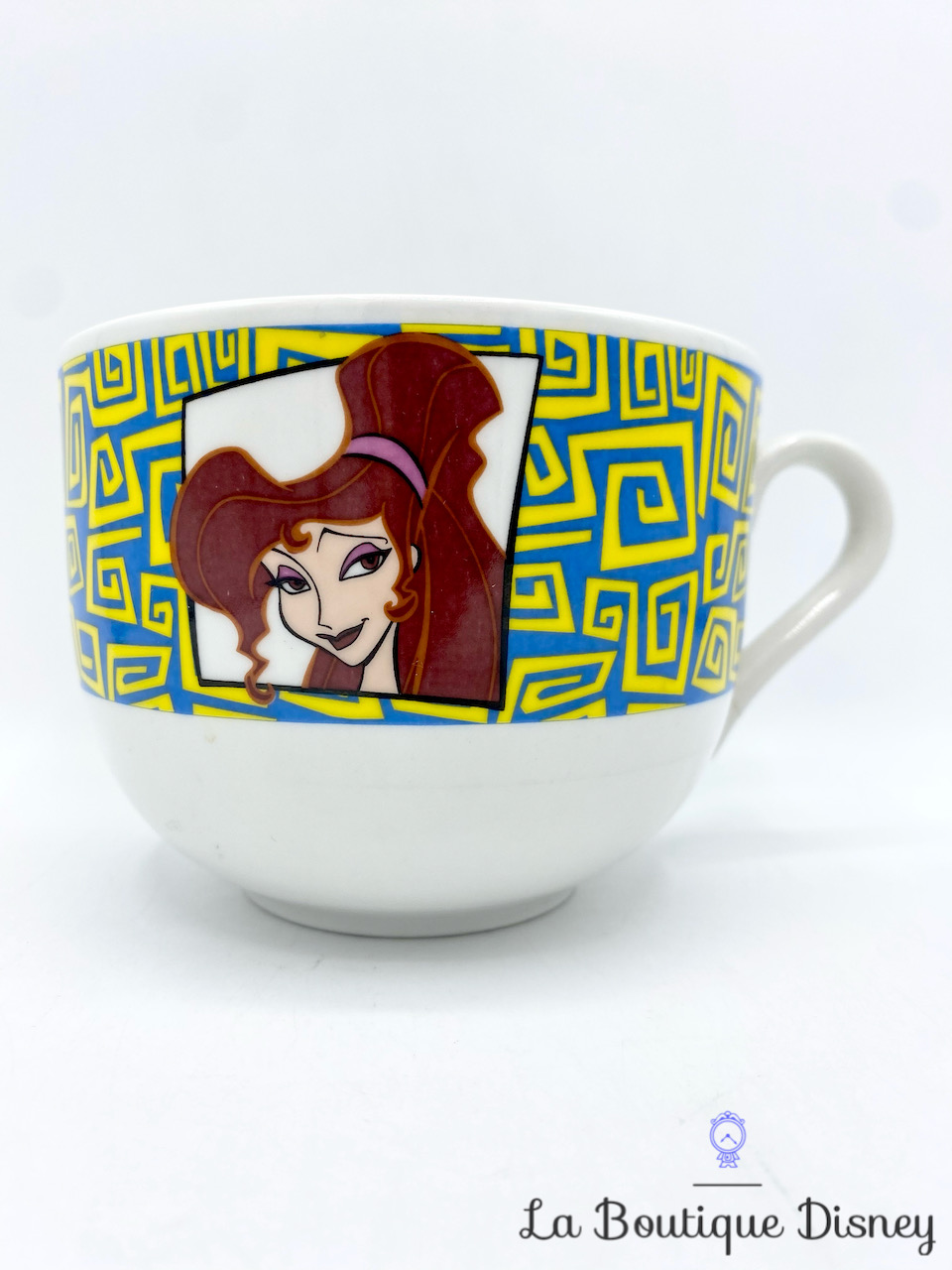 Bol Mégara Hercules Disney\'s CIPA Italy vintage tasse mug blanc jaune bleu