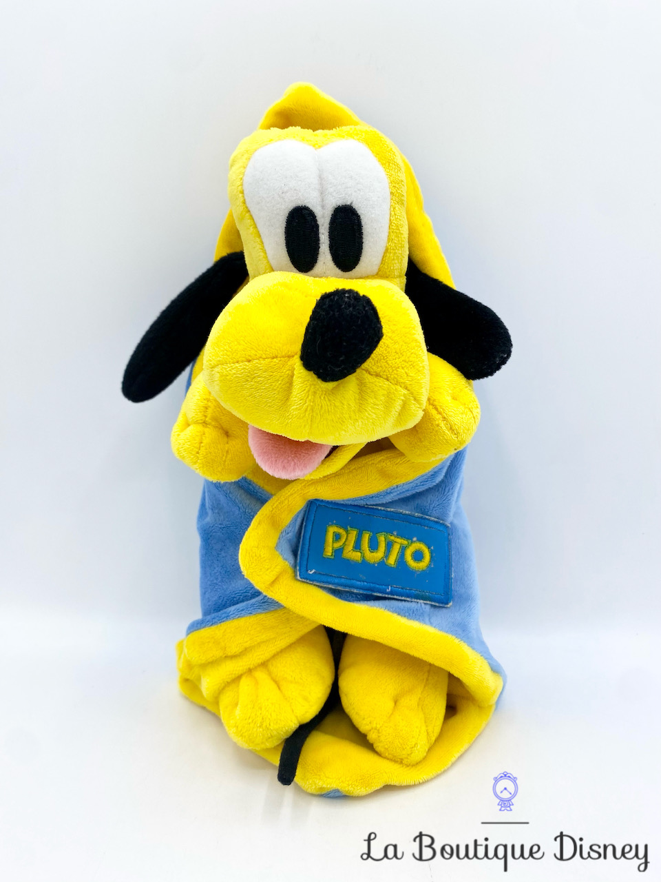 Peluche Pluto Disney Babies Disneyland chien jaune couffin couverture bleu