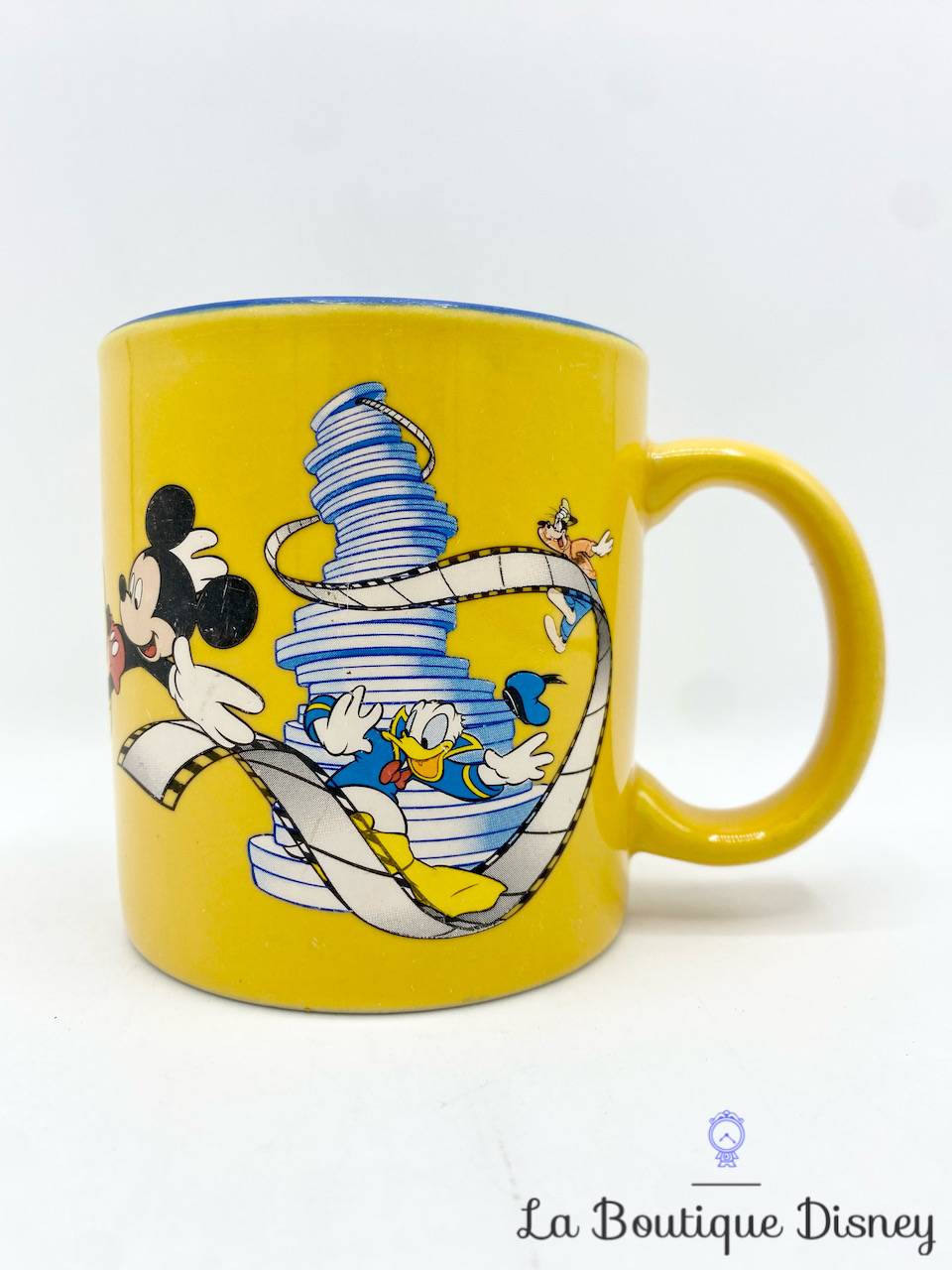 Tasse Mickey Donald Dingo Walt Disney Studios mug Disneyland jaune bande film cinéma