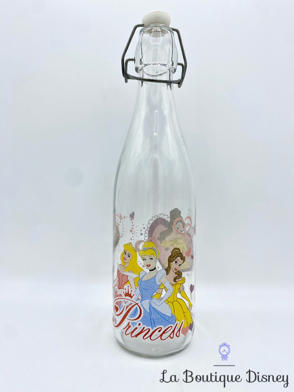 Bouteille verre Cendrillon Aurore Belle Princess Disney vintage carafe