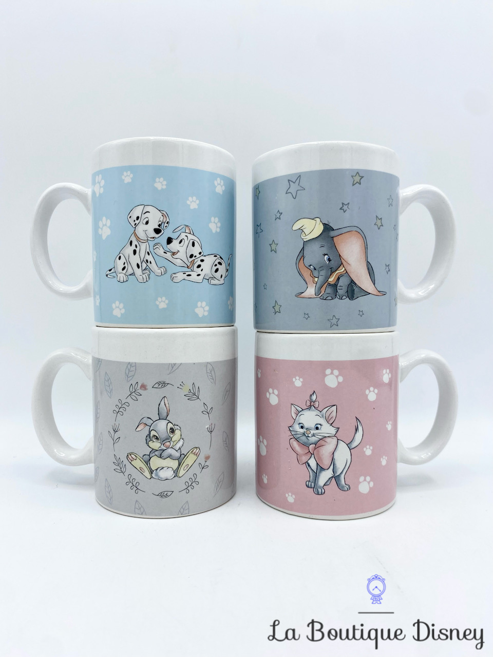 Set Mini Tasses Animaux Disney 2017 mug expresso 101 Dalmatiens Dumbo Panpan Marie